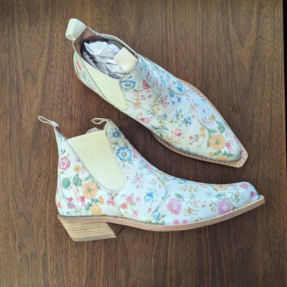 Free People Beau Western Chelsea Boot (Floral Leather)